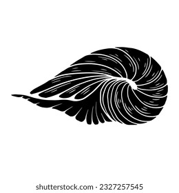 Decorative silhouette of a seashell.Vector graphics.