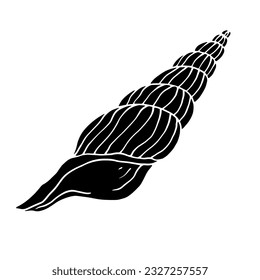 Silueta decorativa de una concha de mar.Gráficos vectores.