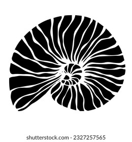 Decorative silhouette of a seashell.Vector graphics.