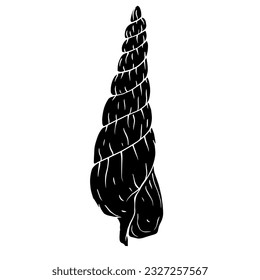 Decorative silhouette of a seashell.Vector graphics.