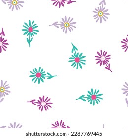 Decorativo y sencillo patrón de flor de manzanilla sin fisuras. Sencillo fondo floral interminable. Diseño estilizado para tela, impresión textil, envoltura, cubierta. Ilustración del vector