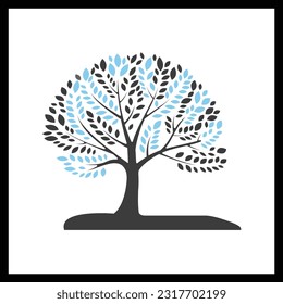 Decorative simple tree icon vector.