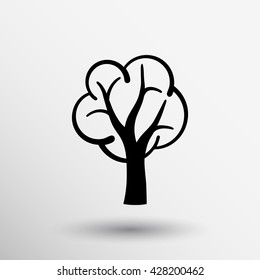 Decorative simple tree sign new life icon.