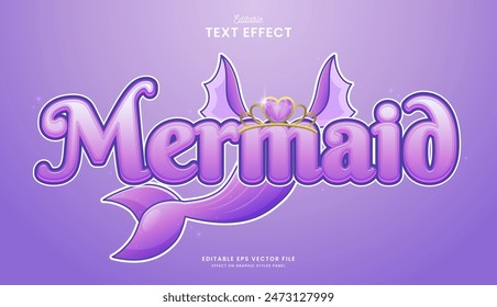 sirena decorativa sirena texto editable efecto Vector diseño