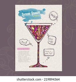 decorative sketch of cocktail