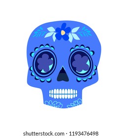 Decorative skull day of the dead vector illustration. Mexican Dia de los Muertos. 