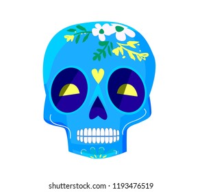 Decorative skull day of the dead vector illustration. Mexican Dia de los Muertos. 