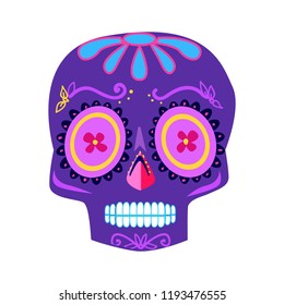 Decorative skull day of the dead vector illustration. Mexican Dia de los Muertos. 