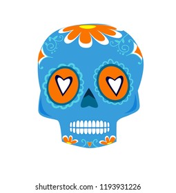 Decorative skull day of the dead vector illustration. Mexican Dia de los Muertos. 