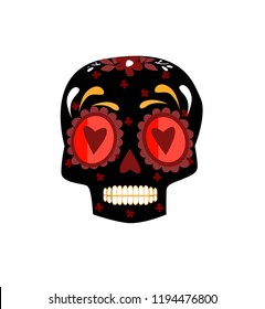 Decorative skull day of the dead vector illustration. Mexican Dia de los Muertos. 