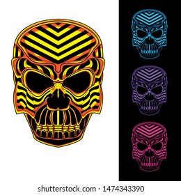 decorative skull glowing from pattern