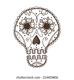 Decorative skull. Halloween design element. Eps 10 vector illustration.