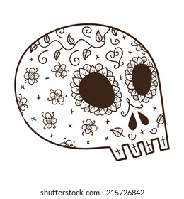 Decorative skull. Halloween design element. Eps 10 vector illustration.