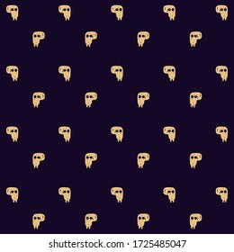 decorative skull seamless pattern on dark background. vector illustration