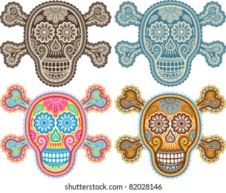 Decorative skull in traditional Mexican style