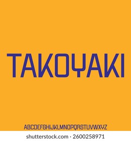 Decorative slab serif alphabet display font vector. Asian food typeface