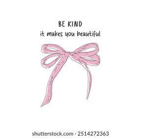 Decorative slogan and pink ribbon, vector for fashion, card, poster designs