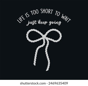 decorative slogan with rope bow, vector for fashion designs