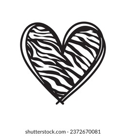 Decorative Slogan with Zebra Pattern Heart, Vector Design for Fashion and Poster Prints, Eps files for cricut