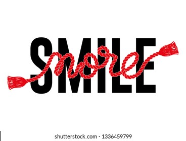Decorative Smile More Text for Fashion