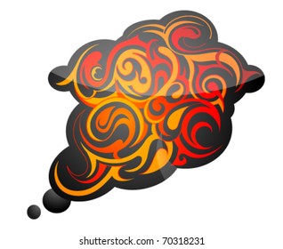 Decorative smoke with fire flames