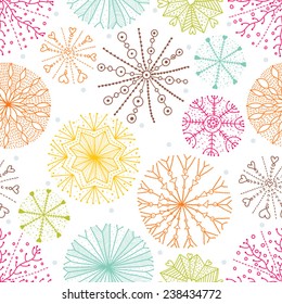 Decorative Snow. Cute Vector Pattern.