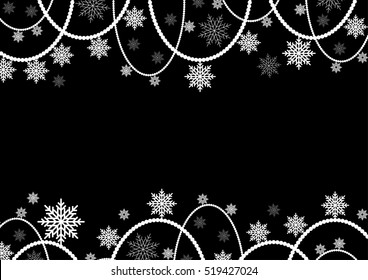 decorative snowflake background, winter and Christmas theme, vector