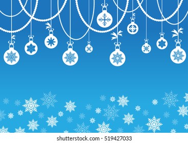 decorative snowflake background, winter and Christmas theme, vector