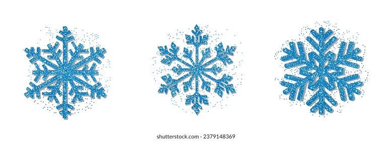 Ilustración vectorial de la colección de copos de nieve decorativa