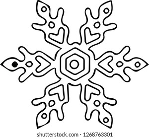 Decorative snowflake crystal winter holidays frozen vector pattern shape design for many creative ideas