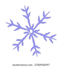 Projeto decorativo floco de neve com padrões intrincados e cor azul suave contra um fundo plano