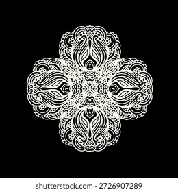 Floco de neve decorativo, roseta, medalhão em fundo escuro