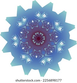 Decorative snowflake in shades of blue. Vector file for designs.