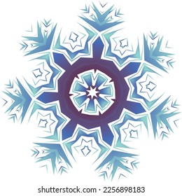Un nevado decorativo en tonos azules. Archivo vector para diseños.