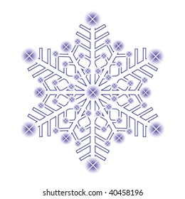 Decorative snowflake. Vector.