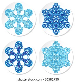 Decorative snowflake. Vector illustration.