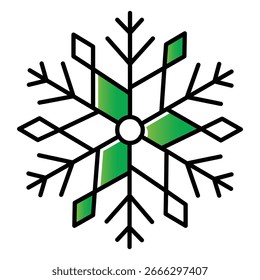 Icono decorativo de la Ilustración vectorial del copo de nieve para el invierno y el diseño de Festiva