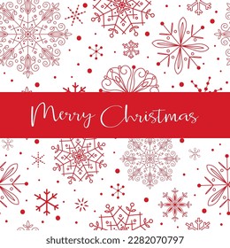 Decorative snowflakes with Merry Christmas banner