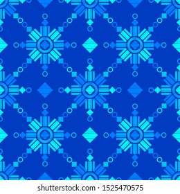 Decorative snowflakes. Seamless pattern. Vector illustration for web design or print.