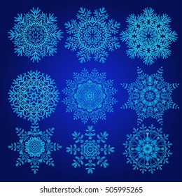 Decorative Snowflakes Vector Set