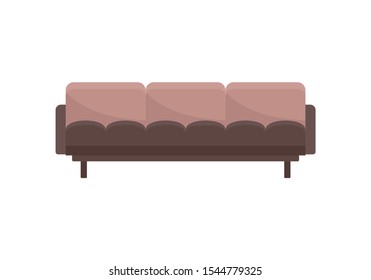 Decorative sofa flat icon. Vector Decorative sofa in flat style isolated on white background. Element for web, game and advertising