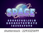 decorative space editable text effect vector design