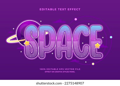 decorative space editable text effect vector design