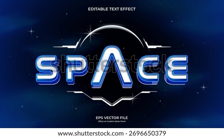 decorative space neon editable text effect design