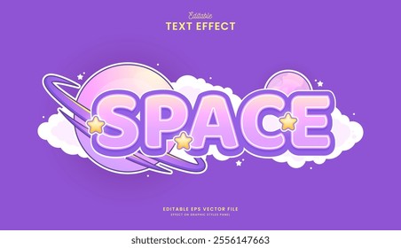 decorative space star editable text effect design