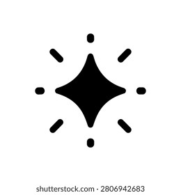 Decorative Sparkle Icon Containing shining effect, glitter, and design element. Solid icon
