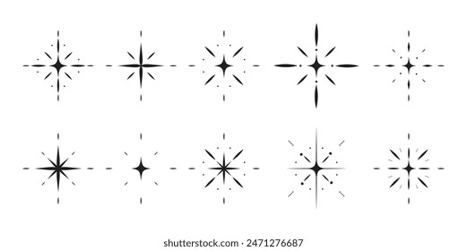  Decorative Sparkle Illustration Vector Set