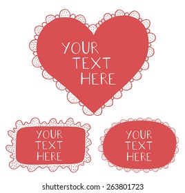 Decorative Speech bubble with lace ornament set.