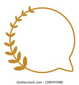 Decorative speech bubble. Vector outline icon isolated on white background.