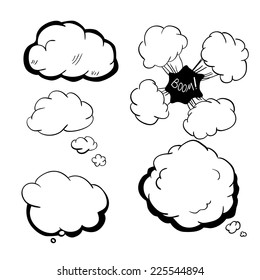 Decorative speech bubbles hand-drawn illustration sketch